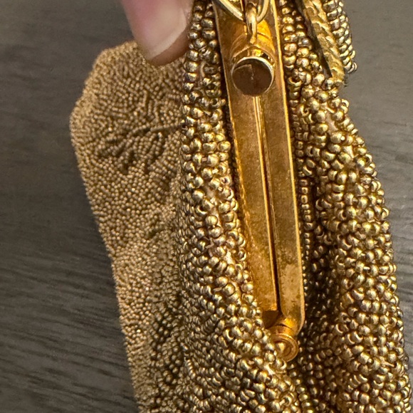 👑Vintage 1950s Gold Beaded Evening Bag NM Style - Picture 10 of 16